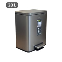 سلة نفايات بغطاء ستيل مطفي مستطيل ايكو