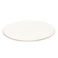 صحن سيراميك أبيض مذهّب الأطراف