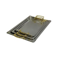 طقم صوانى مستطيلة ستانلس ستيل