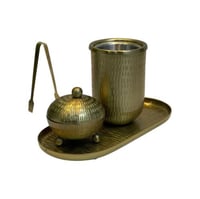 طقم مبخرة المونيوم هندي ذهبي