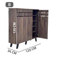 دولاب تخزين احذية 3 أبواب خشب