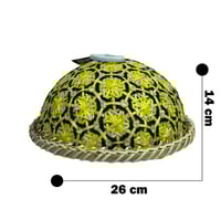 سلة خوص مع غطاء دائري ومسكة