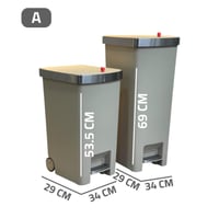 سلة مهملات بلاستيك بكفرات