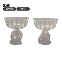 صحن زجاج تركي قطعتين أبيض ثلجي