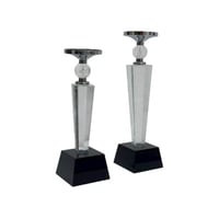 شمعدان زجاجي قاعدة سوداء