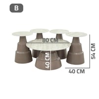 طقم طاولات دائرية سيراميك 4+1