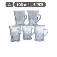 طقم كاسات شاي زجاج 5 قطع