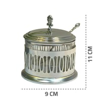 سكرية زجاج مع ستيل وملعقة