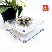 علبة اكريلك بغطاء حديد هندي لون فضي