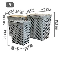 سلة غسيل ملابس قماش مستطيل