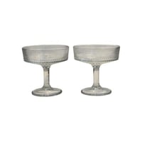 طقم كوب حلا زجاجي قطعتين