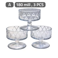 اطقم الكاسات الزجاجية حلا 180 ملل 3 قطع