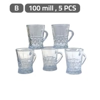 طقم كاسات شاي زجاج 5 قطع