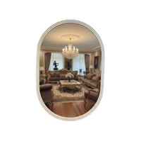 مرايات حائط مودرن بإطار خشبي بيضاوي 60*90 سم