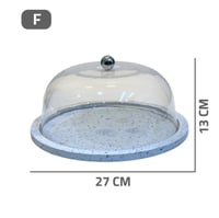 صحن كيك خشب دائري بغطاء