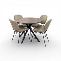 طاولة طعام خشب فخم دائري