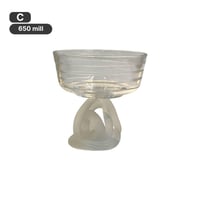 صحن زجاج تركي أبيض ثلجي