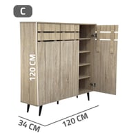 دولاب تخزين احذية 3 أبواب خشب