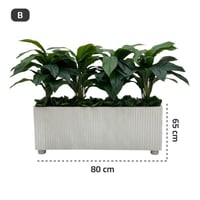 مركن خشبي مستطيل بزرع ابيض