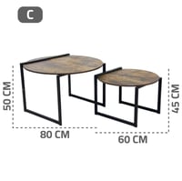 طقم طاولات ضيافة مودرن قطعتين