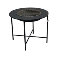 منقل حديد دائري أسود ذهبي