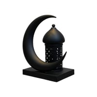 فانوس رمضاني معدني مع هلال أسود