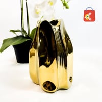 فازة سيراميك لون ذهبي