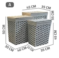 سلة غسيل ملابس قماش مستطيل