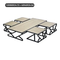 طقم طاولات خشب 4+1