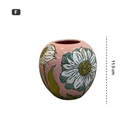 فازة سيراميك دائرية رسوم صينية 11.5 سم