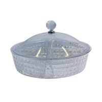 صحن اكريلك دائري مقسم بغطاء