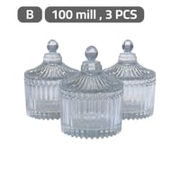 طقم سكرية شفافة 3 قطع