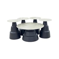 طقم طاولات دائرية سيراميك 4+1