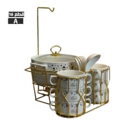 طقم شوربة بورسلين بالحامل