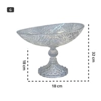 صحن تقديم زجاجي شفاف مع قاعدة