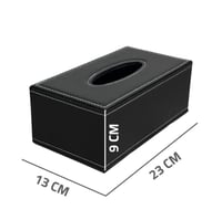 علبة مناديل جلد أسود