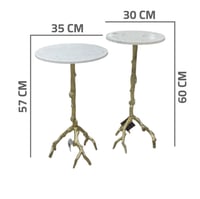 طاولة رخام قاعدة شجرة حديد