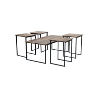 طقم طاولة شاي 5 قطع خشب مستطيل