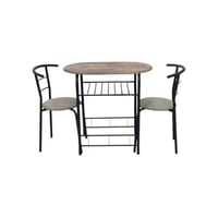 طقم كرسين وطاولة خشب