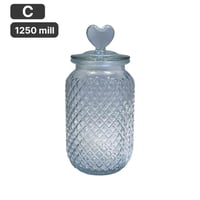 برطمان زجاج مع غطاء شفاف