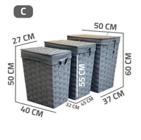 سلة غسيل مستطيلة بغطاء