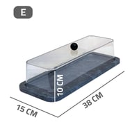 صحن كيك مستطيل بغطاء اكريلك