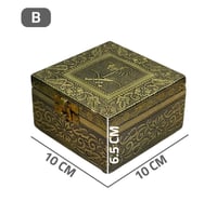 صندوق تراثي نحاس وحشب مربع