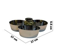 صحن ضيافة مقسم مقبض تصميم حجر ذهبي فضي