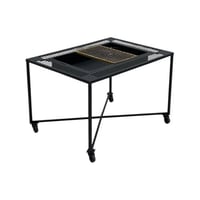 منقل حديد مستطيل أسود ذهبي