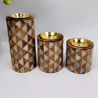 مبخر مدور صغير خشبي زقزاق مع الصدف