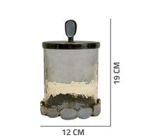 علبة زجاج مع غطاء ستيل