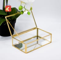 علب زجاج مذهب بغطاء وسلسلة