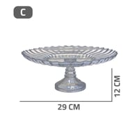 صحن زجاج شفاف بقاعدة