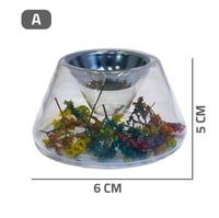 مبخرة زجاج هرمية مع ورد مجفف